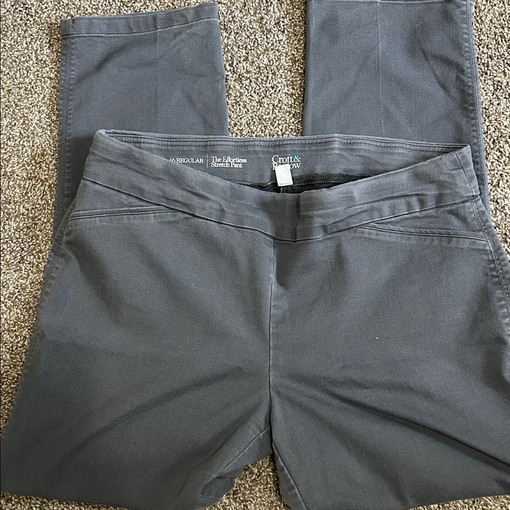 Croft & Barrow Charcoal Trousers. 16 Regular